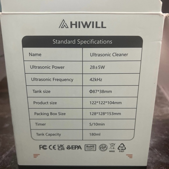 HIWILL Ultrasonic Cleaner White and Purple - Picture 3 of 7